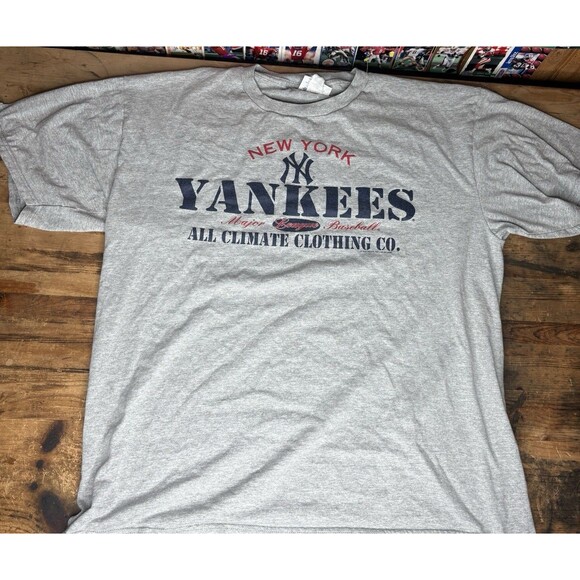 Vintage CSA New York Yankees Short Sleeve T Shirt Men's XL Gray Blue MLB Y2K - Picture 1 of 7